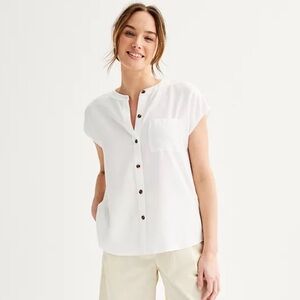 Sonoma White Button-Down Women's Shirt